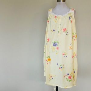 Yellow Floral Sleeveless Square Neck Medium Nightgown SECRET TREASURES